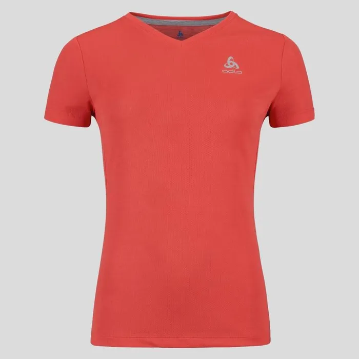 Odlo Tshirts and Polos The FDry VNeck TShirt Cayenne 8211 Women