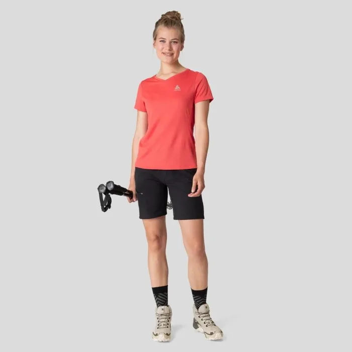 Odlo Tshirts and Polos The FDry VNeck TShirt Cayenne 8211 Women