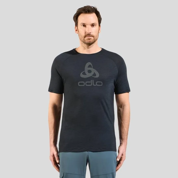 Odlo Tshirts and Polos The Ride 365 Performance Wool 130 Logo TShirt Black Melange 8211 Men Odlo Tshirts and Polos The Ride 365 Performance Wool 130 Logo TShirt Black Melange 8211 Men