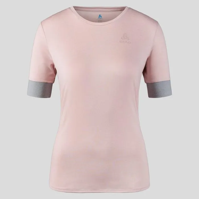 Odlo Tshirts and Polos The Run Easy Crew Neck TShirt Pale Mauve 8211 Odlo Silver Grey 8211 Women
