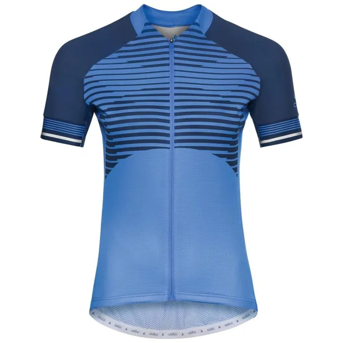 Odlo Tshirts and Polos The Zeroweight Ceramicool Short Sleeve Cycling Jersey Amparo Blue 8211 Diving Navy 8211 Women