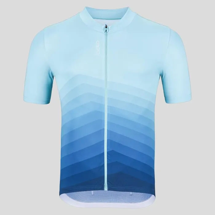 Odlo Tshirts and Polos The Zeroweight ChillTec Aero Print Jersey Porcelain 8211 Blue Wing Teal 8211 Men