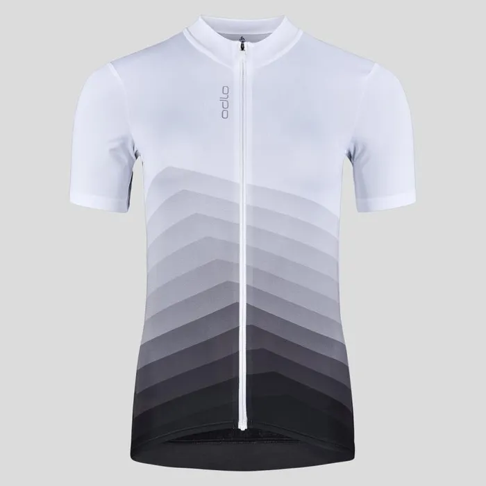 Odlo Tshirts and Polos The Zeroweight ChillTec Aero Print Jersey White 8211 Black 8211 Women
