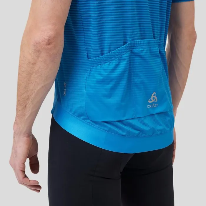 Odlo Tshirts and Polos The Zeroweight ChillTec Jersey Blue Wing Teal 8211 Indigo Bunting 8211 Men