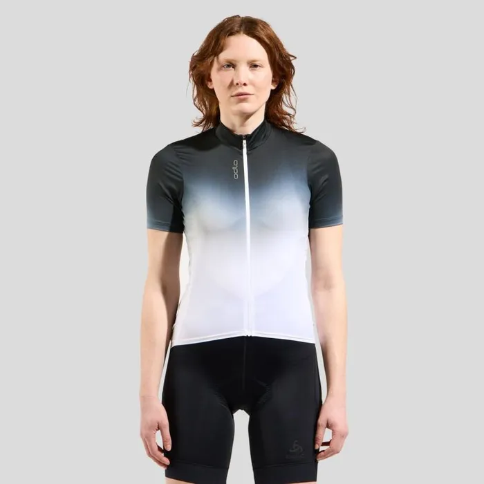 Odlo Tshirts and Polos The Zeroweight ChillTec Print Short Sleeve Cycling Jersey White 8211 Women Odlo Tshirts and Polos The Zeroweight ChillTec Print Short Sleeve Cycling Jersey White 8211 Women