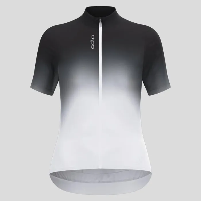 Odlo Tshirts and Polos The Zeroweight ChillTec Print Short Sleeve Cycling Jersey White 8211 Women