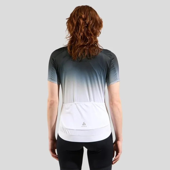 Odlo Tshirts and Polos The Zeroweight ChillTec Print Short Sleeve Cycling Jersey White 8211 Women