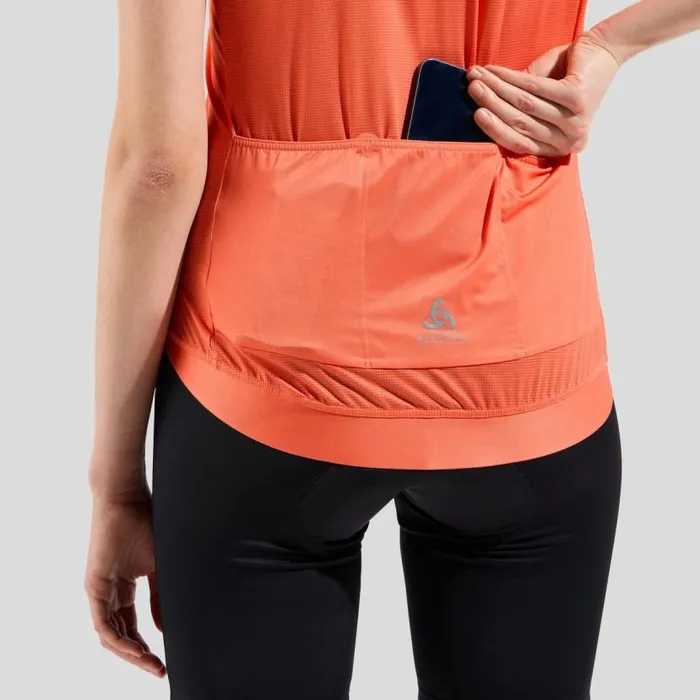 Odlo Tshirts and Polos The Zeroweight ChillTec Short Sleeve Cycling Jersey Living Coral 8211 Women