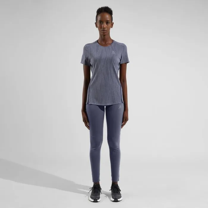 Odlo Tshirts and Polos The Zeroweight Engineered ChillTec Running TShirt Folkstone Gray Melange 8211 Women