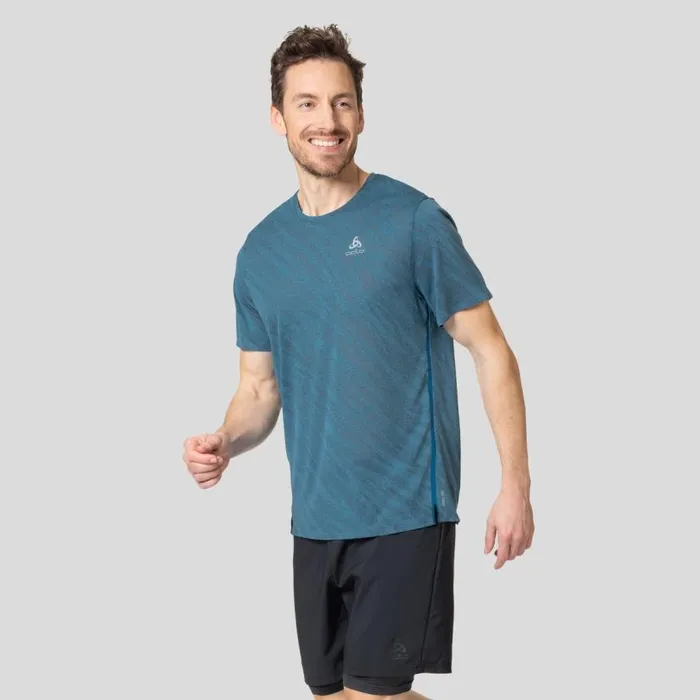 Odlo Tshirts and Polos The Zeroweight Engineered ChillTec Running TShirt Saxony Blue Melange 8211 Men Odlo Tshirts and Polos The Zeroweight Engineered ChillTec Running TShirt Saxony Blue Melange 8211 Men