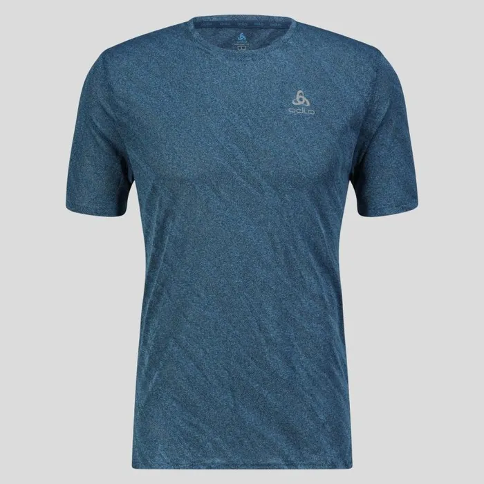 Odlo Tshirts and Polos The Zeroweight Engineered ChillTec Running TShirt Saxony Blue Melange 8211 Men