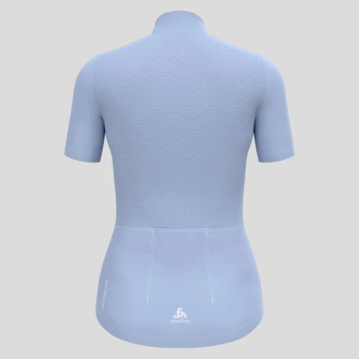 Odlo Tshirts and Polos The Zeroweight Performance Wool 125 Cycling Jersey Blue Heron Melange 8211 Women