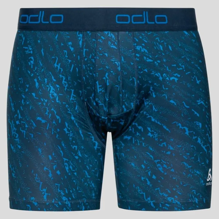 Odlo Underwear The Active Everyday TwoPack Boxers With Blackcomb Print Blue Wing Teal 8211 Black 8211 Men