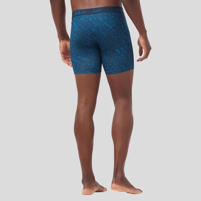 Odlo Underwear The Active Everyday TwoPack Boxers With Blackcomb Print Blue Wing Teal 8211 Black 8211 Men
