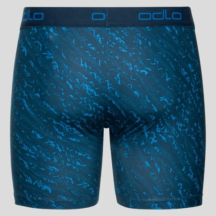Odlo Underwear The Active Everyday TwoPack Boxers With Blackcomb Print Blue Wing Teal 8211 Black 8211 Men
