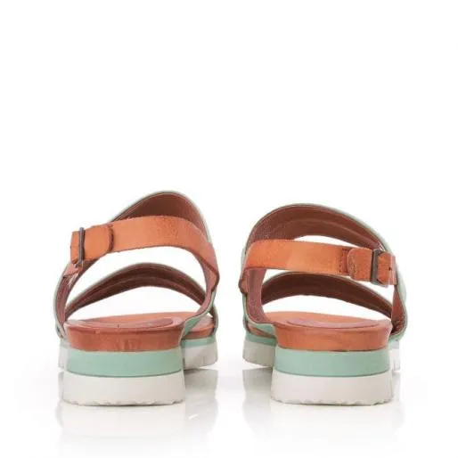 Okarinna Mint Leather Women Moda In Pelle Wedge Sandals Okarinna Mint Leather Women Moda In Pelle Wedge Sandals