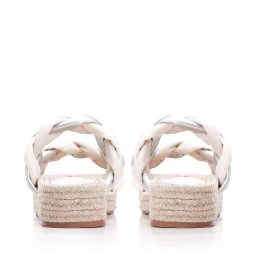 Olivar Off White Porvair Women Moda In Pelle Slider Sandals