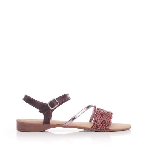 Orlay BlackTan Leather Women Moda In Pelle Flat Sandals Orlay BlackTan Leather Women Moda In Pelle Flat Sandals
