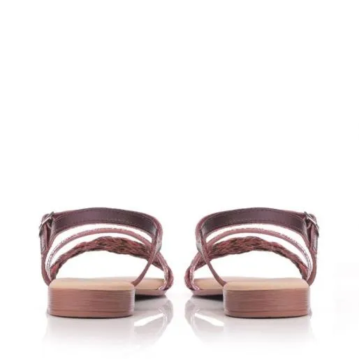 Orlay BlackTan Leather Women Moda In Pelle Flat Sandals Orlay BlackTan Leather Women Moda In Pelle Flat Sandals