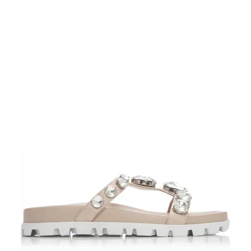 Ozwell Cameo Satin Women Moda In Pelle Flat Sandals