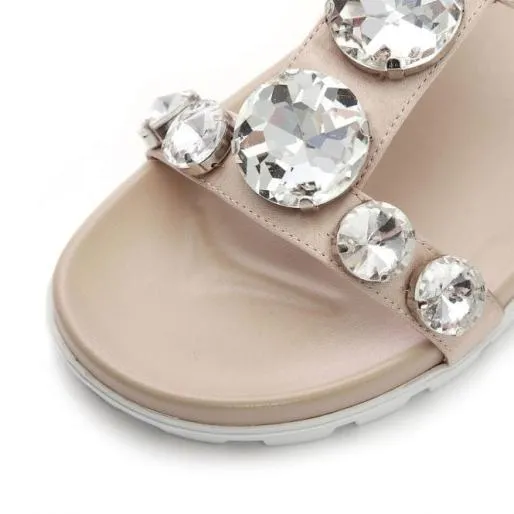 Ozwell Cameo Satin Women Moda In Pelle Flat Sandals Ozwell Cameo Satin Women Moda In Pelle Flat Sandals