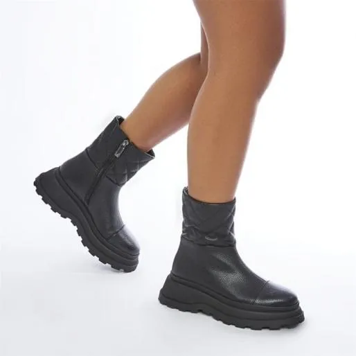 Peretti Black Porvair Women Moda In Pelle Ankle Boots Peretti Black Porvair Women Moda In Pelle Ankle Boots
