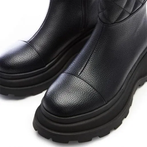 Peretti Black Porvair Women Moda In Pelle Ankle Boots Peretti Black Porvair Women Moda In Pelle Ankle Boots