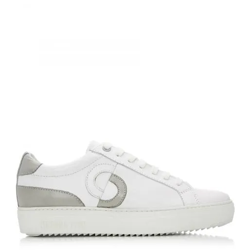 Portland White 8211 Grey Leather Women Moda In Pelle Casual Shoes And Trainers