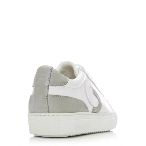 Portland White 8211 Grey Leather Women Moda In Pelle Casual Shoes And Trainers