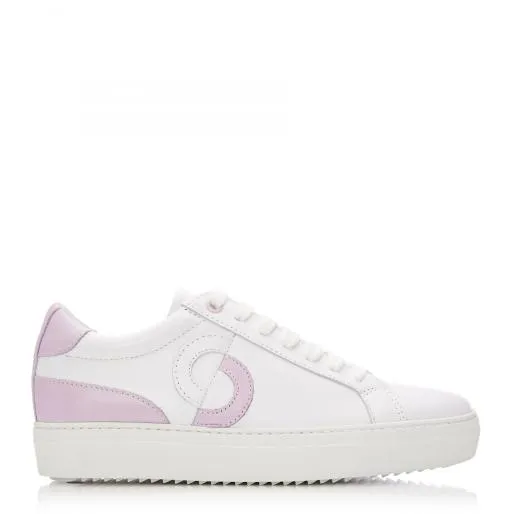 Portland White 8211 Lilac Leather Women Moda In Pelle Casual Shoes And Trainers