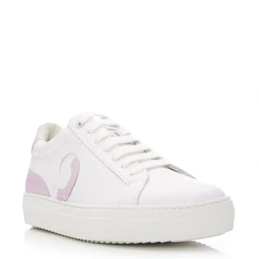 Portland White 8211 Lilac Leather Women Moda In Pelle Casual Shoes And Trainers