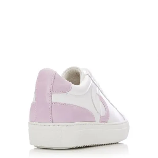 Portland White 8211 Lilac Leather Women Moda In Pelle Casual Shoes And Trainers