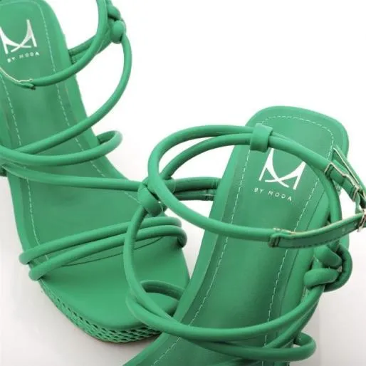 Preslie Green Porvair Women Moda In Pelle Wedge Sandals Preslie Green Porvair Women Moda In Pelle Wedge Sandals