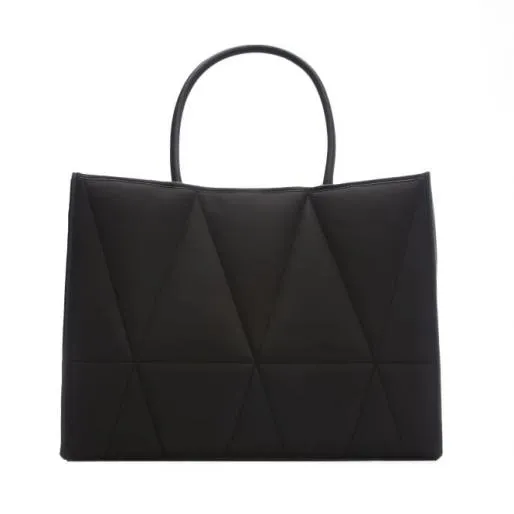 Prita Bag Black Textile Women Moda In Pelle Tote Bags