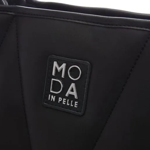 Prita Bag Black Textile Women Moda In Pelle Tote Bags