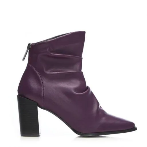 Rachele Purple Porvair Women Moda In Pelle Ankle Boots