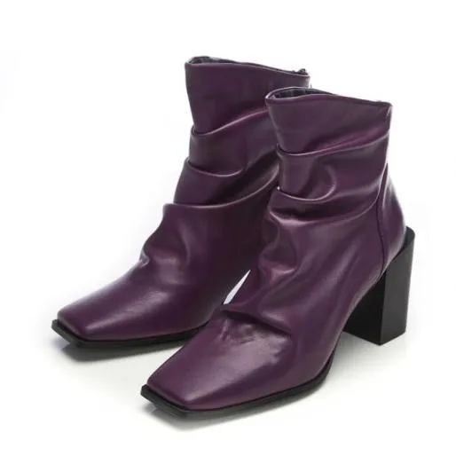 Rachele Purple Porvair Women Moda In Pelle Ankle Boots Rachele Purple Porvair Women Moda In Pelle Ankle Boots