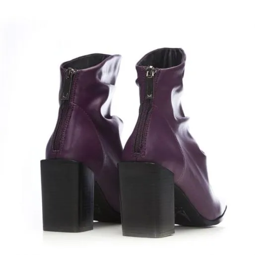 Rachele Purple Porvair Women Moda In Pelle Ankle Boots Rachele Purple Porvair Women Moda In Pelle Ankle Boots