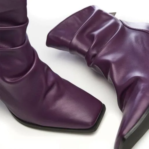 Rachele Purple Porvair Women Moda In Pelle Ankle Boots Rachele Purple Porvair Women Moda In Pelle Ankle Boots