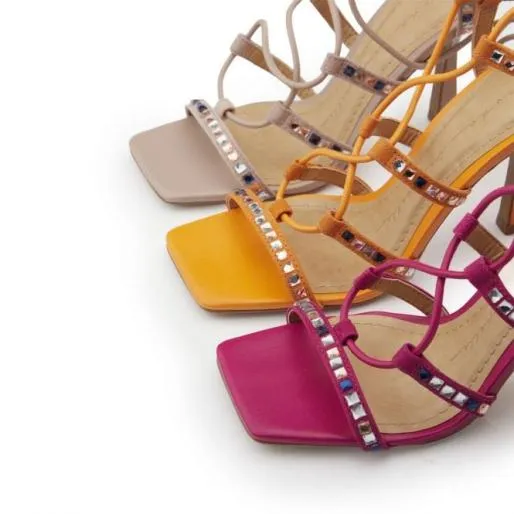 Roccoco Fuschia Leather Women Moda In Pelle Heeled Sandals Roccoco Fuschia Leather Women Moda In Pelle Heeled Sandals