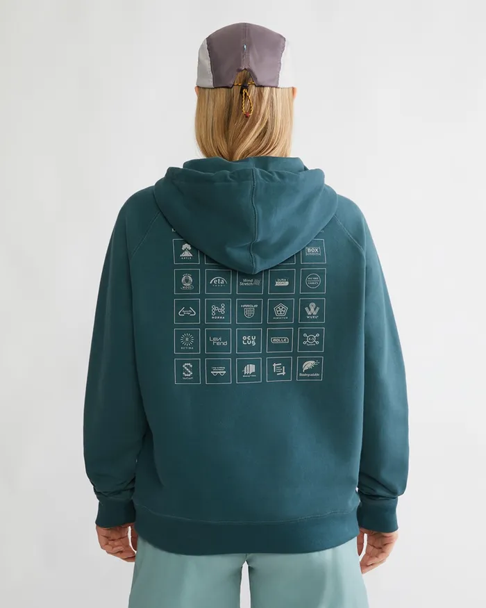 Runa Elements Organic Cotton Hoodie Dark Deep Sea Women Klttermusen Fleeces and Sweaters