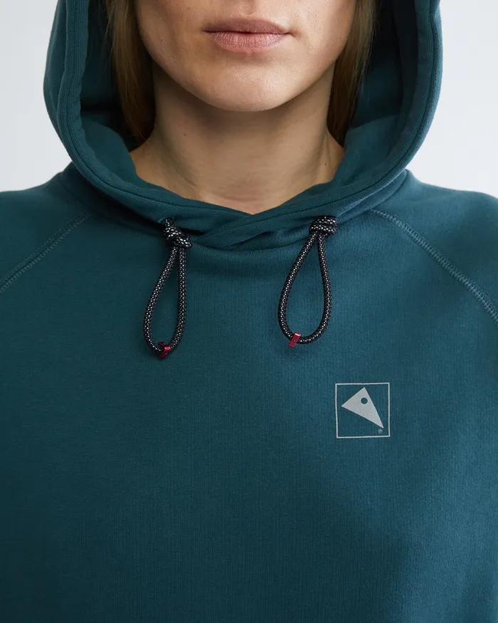 Runa Elements Organic Cotton Hoodie Dark Deep Sea Women Klttermusen Fleeces and Sweaters