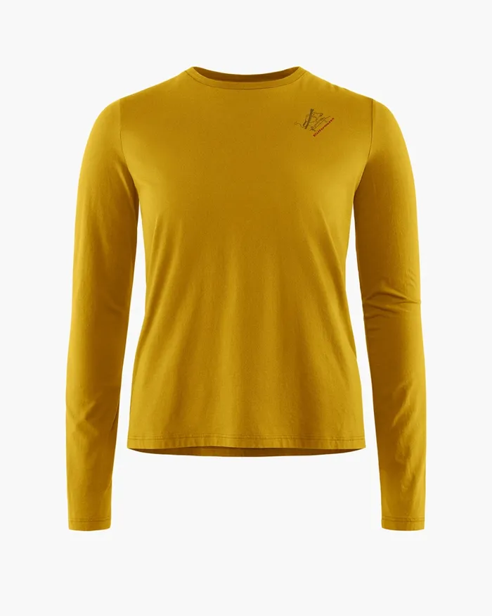Runa Endeavour Long Sleeve Tee Gold Women Klttermusen TShirts