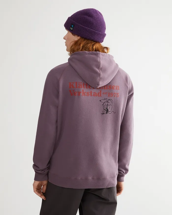 Runa Nomad Lightweight Organic Cotton Hoodie Boysenberry Men Klttermusen Fleeces and Sweaters