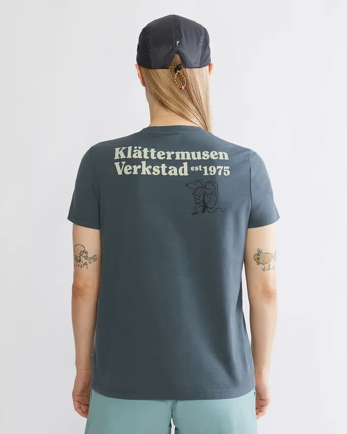 Runa Nomad Organic Cotton Short Sleeve Tee Thistle Blue Women Klttermusen TShirts