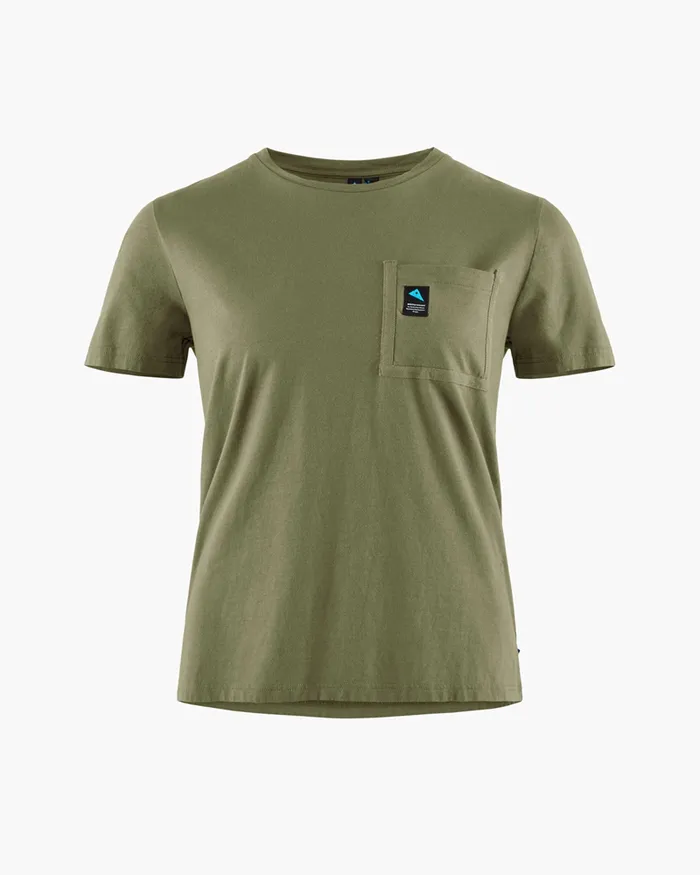 Runa Pocket WoShort Sleeve Tee Dusty Green Women Klttermusen TShirts