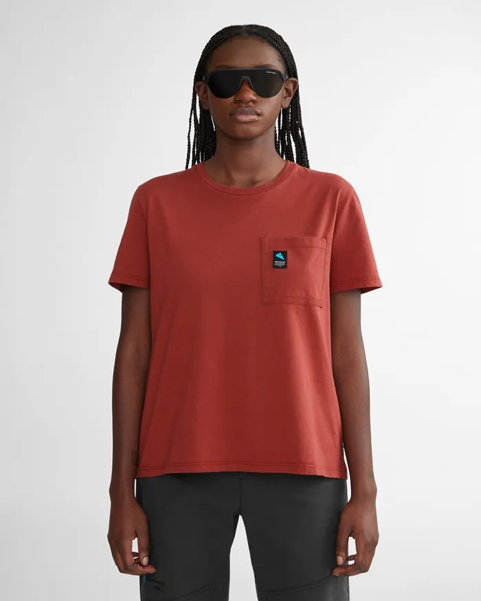 Runa Pocket WoShort Sleeve Tee Dusty Green Women Klttermusen TShirts