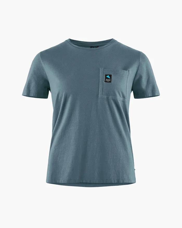 Runa Pocket WoShort Sleeve Tee Thistle Blue Women Klttermusen TShirts