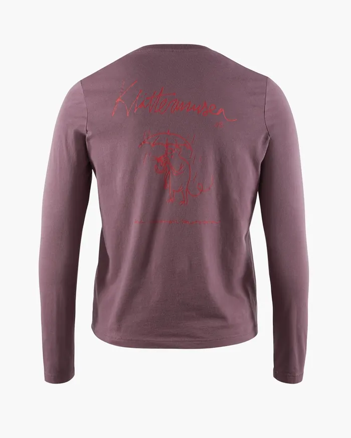 Runa Rain Mouse Organic Cotton Long Sleeve Tee Black Plum Women Klttermusen TShirts