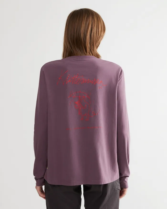 Runa Rain Mouse Organic Cotton Long Sleeve Tee Dark Deep Sea Women Klttermusen TShirts